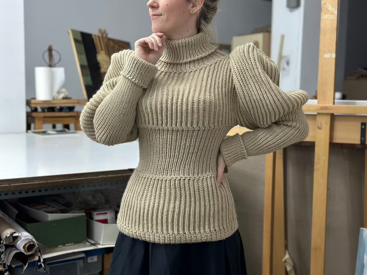Victorian 1897 Women's Leg of Lamb Reproduction Cycling Jersey Hand Knitted with Acrylic Vegan Wool