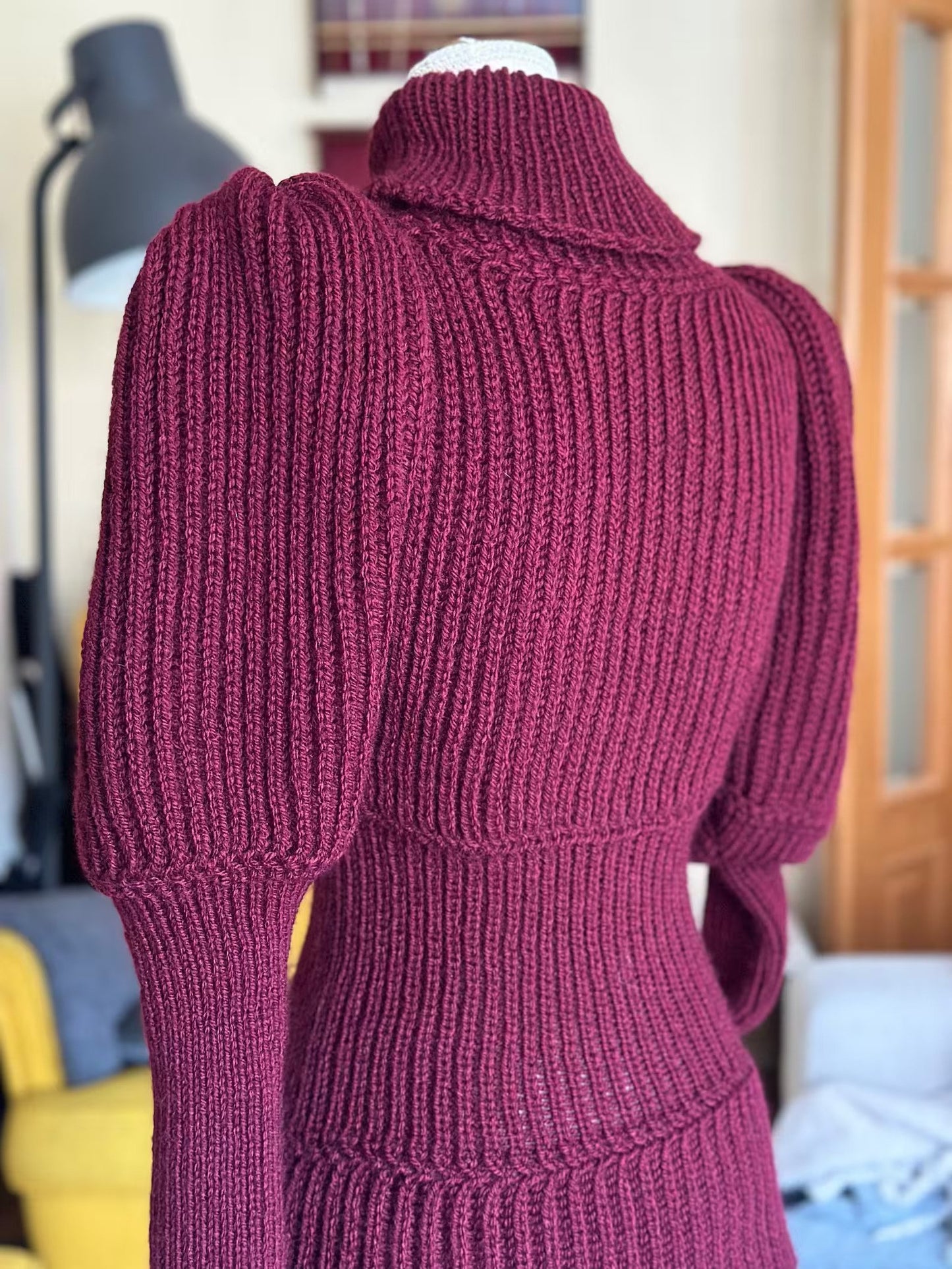 Victorian 1897 Women's Leg of Lamb Reproduction Cycling Jersey Hand Knitted with Acrylic Vegan Wool