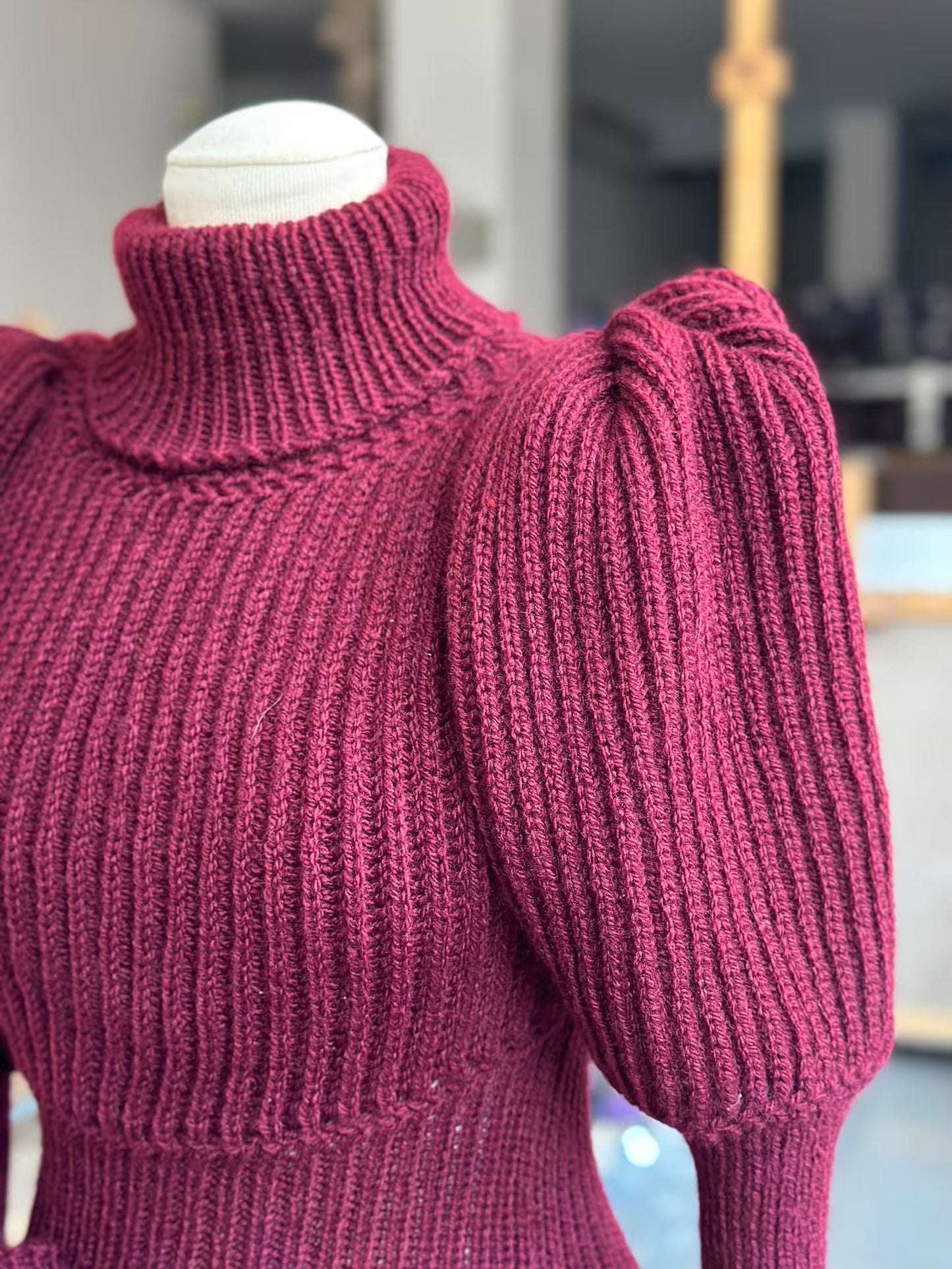 Victorian 1897 Women's Leg of Lamb Reproduction Cycling Jersey Hand Knitted with Acrylic Vegan Wool