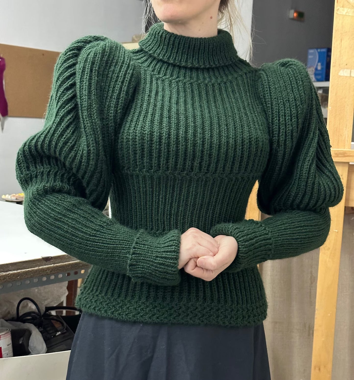 Victorian 1897 Women's Leg of Lamb Reproduction Cycling Jersey Hand Knitted with Acrylic Vegan Wool