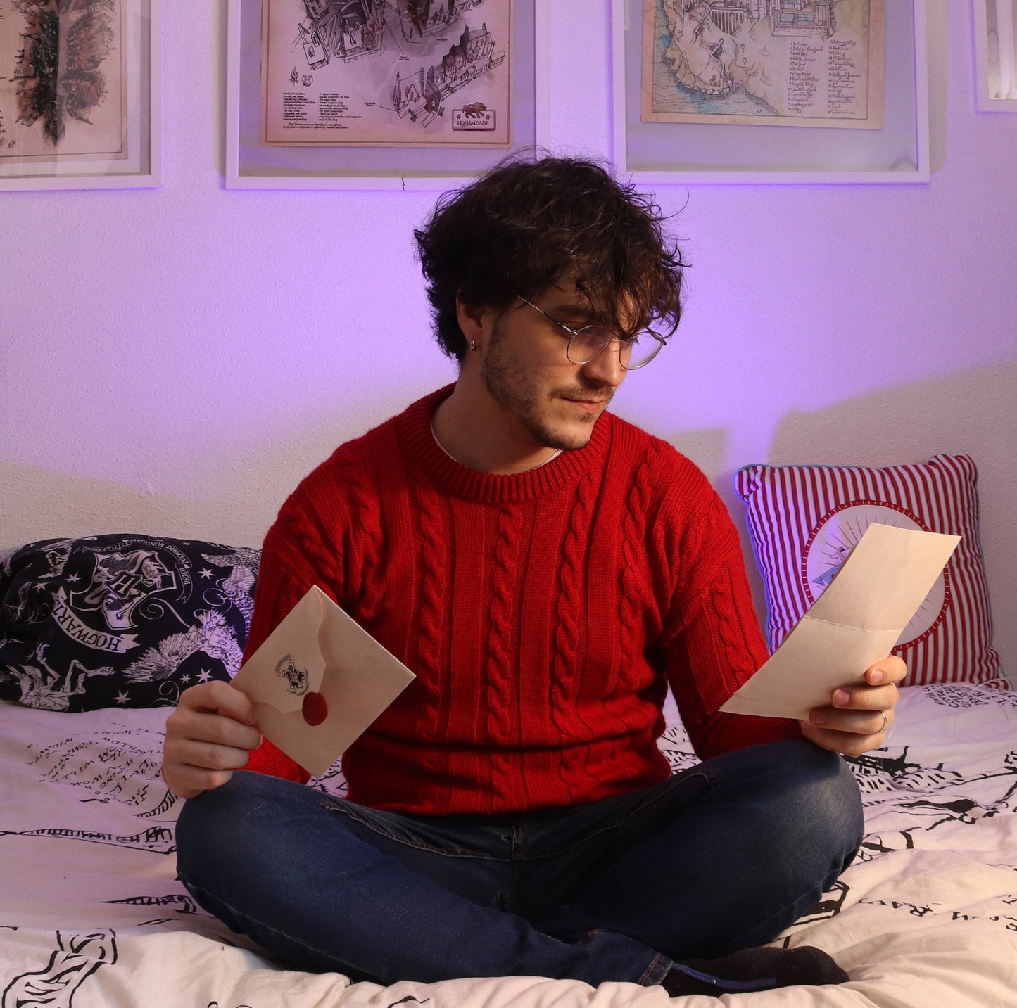 Handmade red pullover sweater