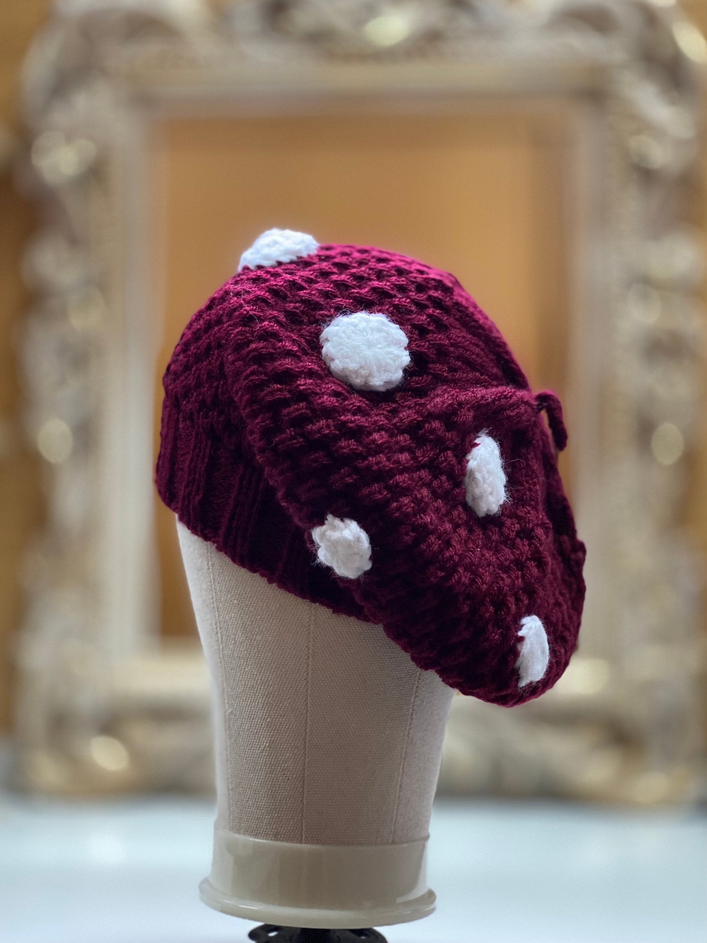 Crochet wool mushroom hat beret | fairy witch autumn Halloween winter