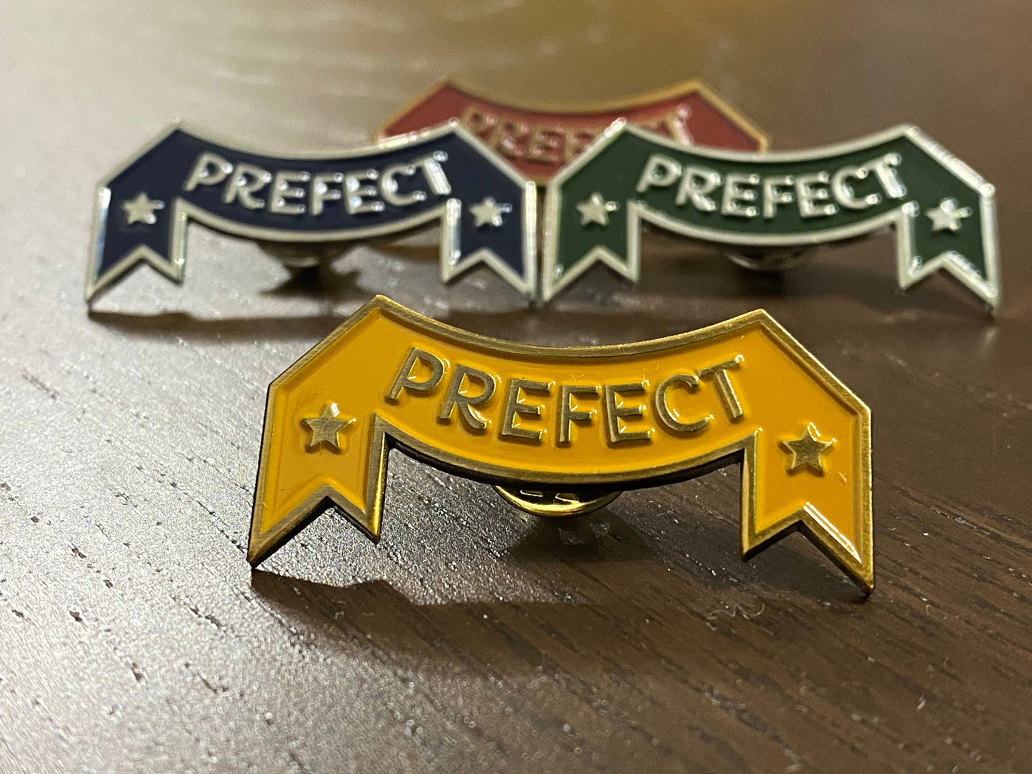 Prefect vintage enamel pin yellow and gold wizarding world