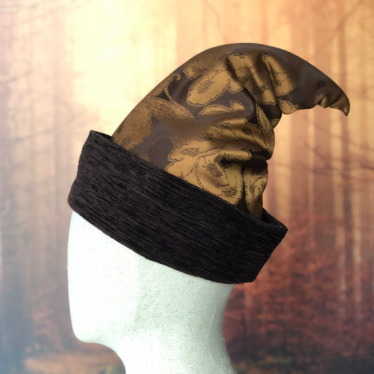 wizard / witch hat magical world in gold and brown tones