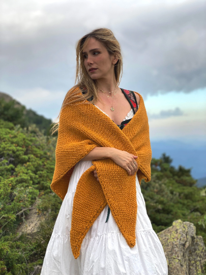 Handmade yellow outlander shawl inspired by Claire s Cottagecore