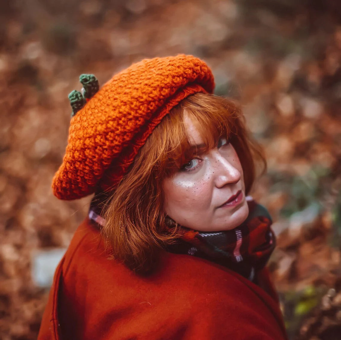 Pumpkin hat beret | fairy witch autumn Halloween winter fairies
