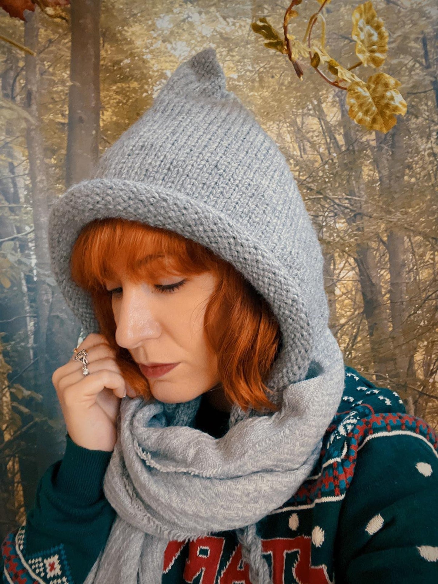 Pixie Hat hand made - Fairytale cottagecore medieval vegan wool