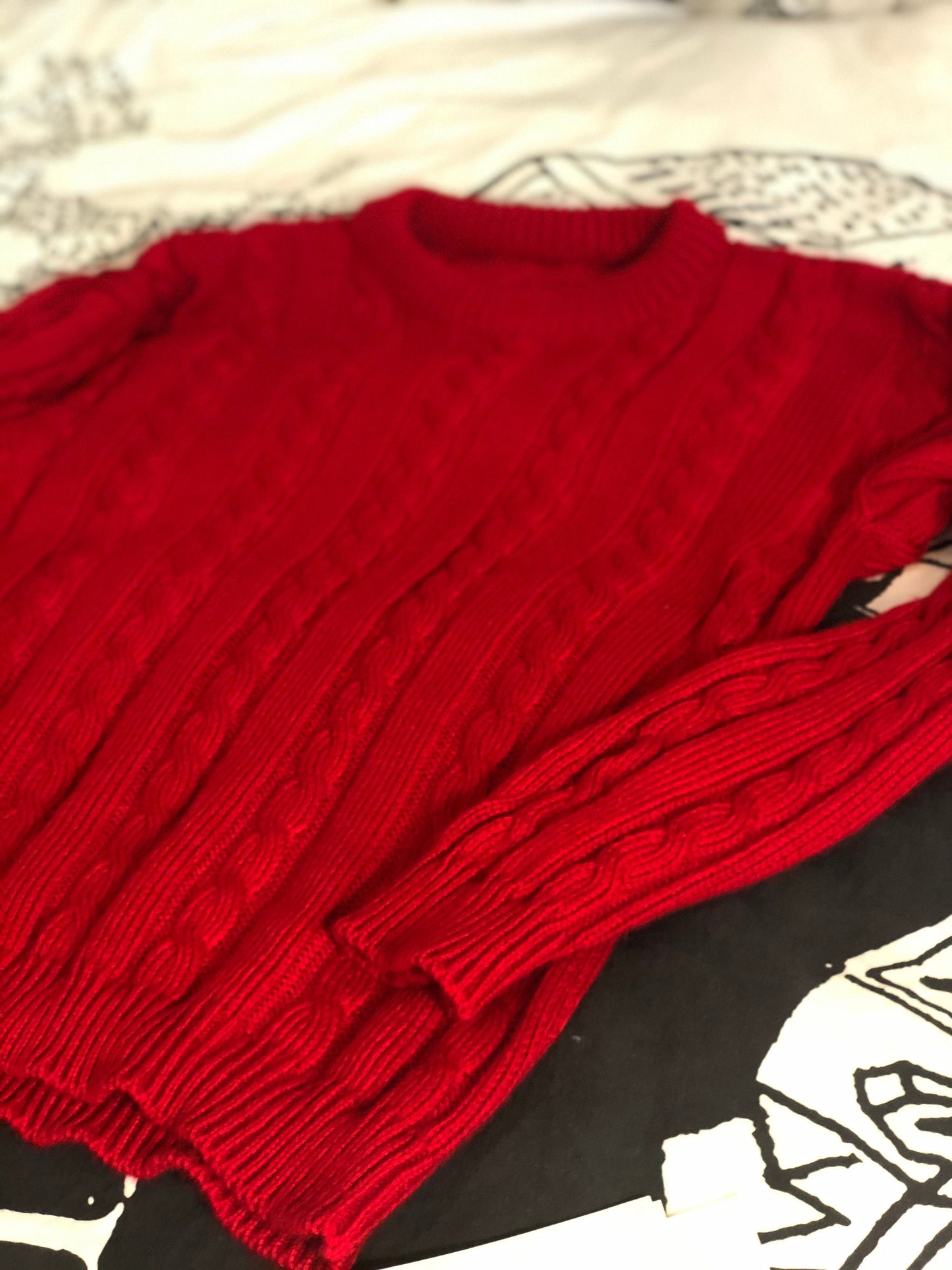 Handmade red pullover sweater