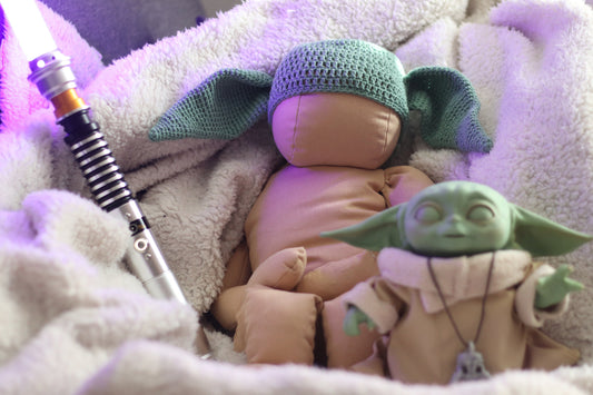 Inspired Baby Yoda Crochet Beanie