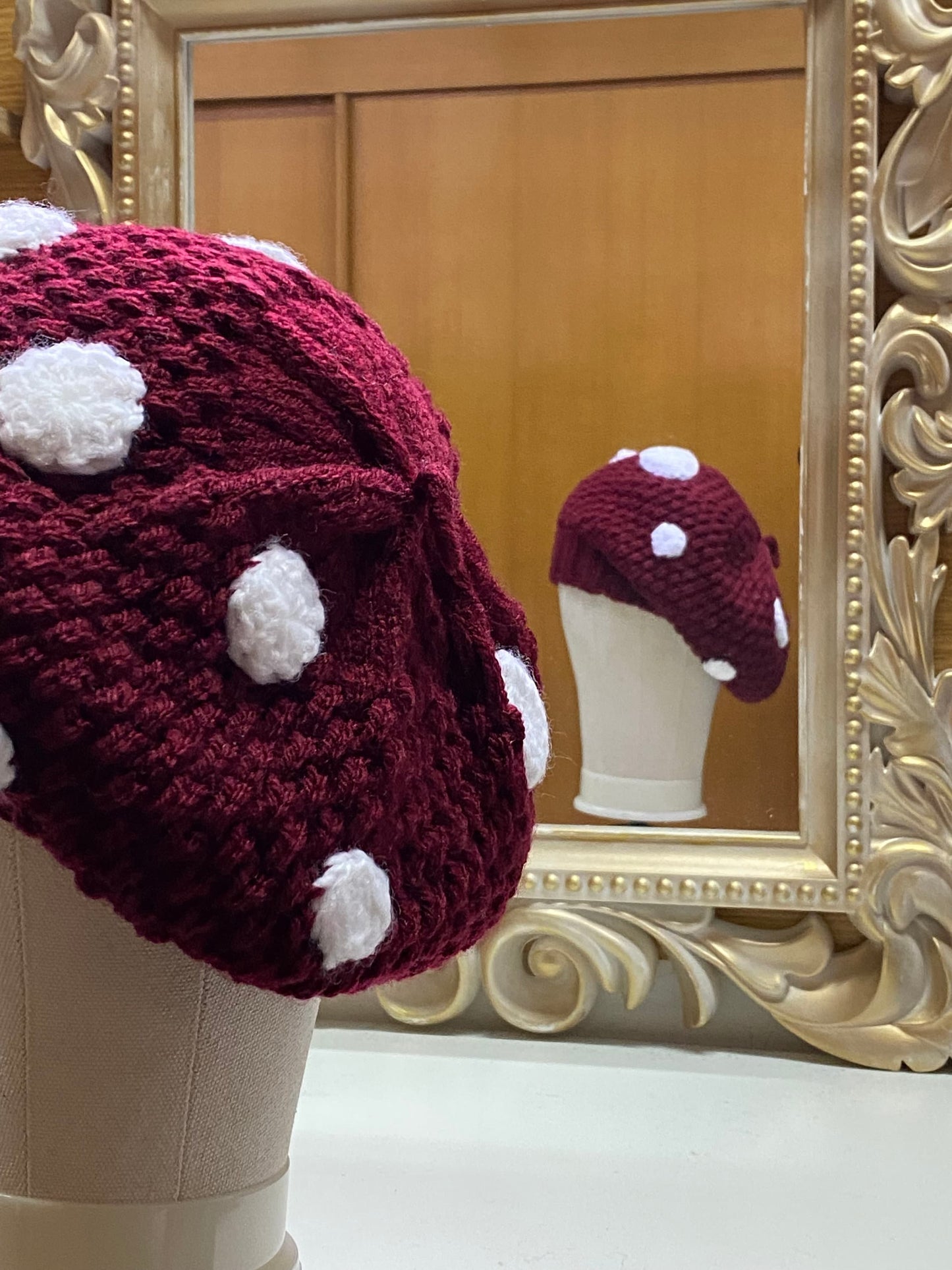 Crochet wool mushroom hat beret | fairy witch autumn Halloween winter