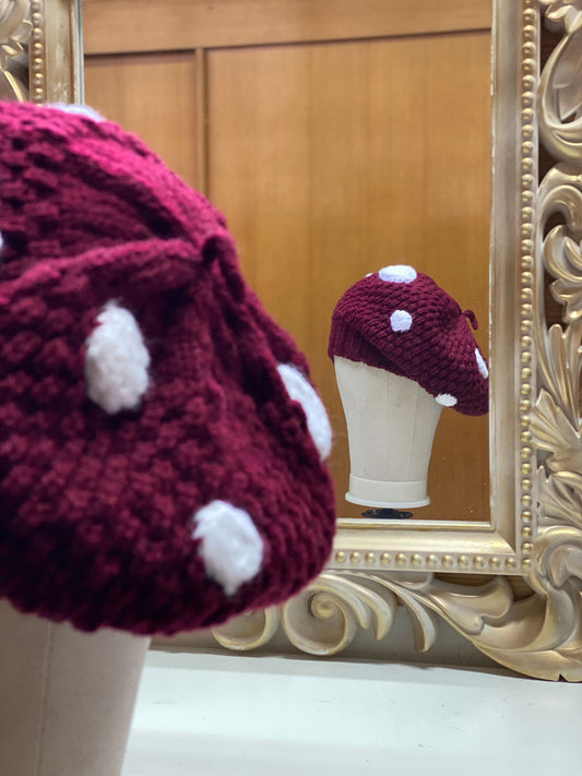 Crochet wool mushroom hat beret | fairy witch autumn Halloween winter